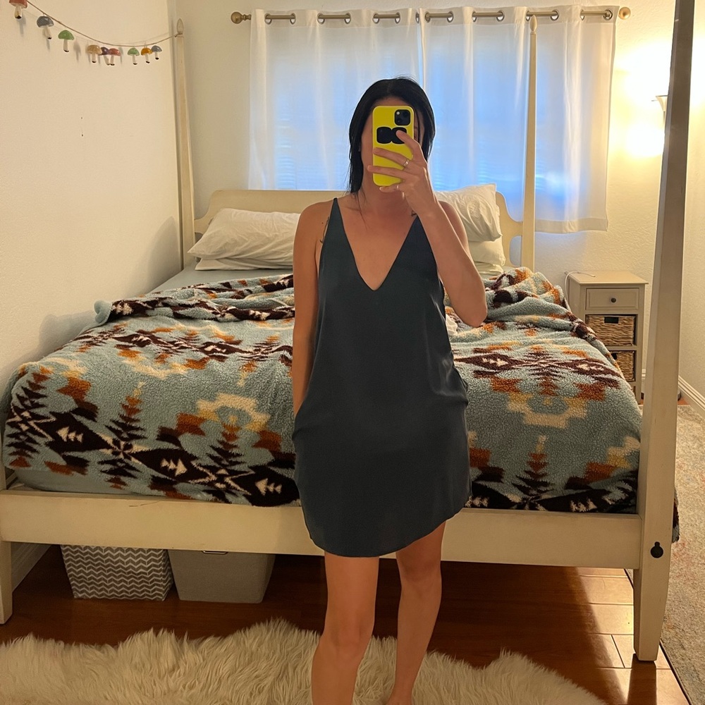 Blue Slip Silk dress